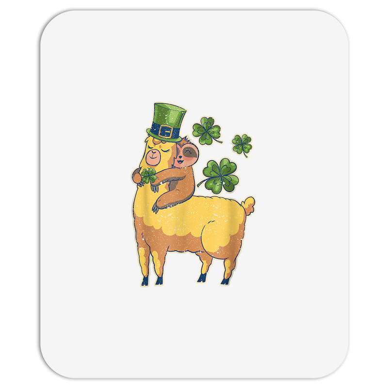 Funny Irish Sloth Llama Shamrock St Patricks Day Animal Love T Shirt Mousepad | Artistshot