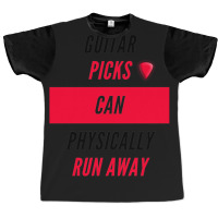 Guitar Picks Can Physically Run Away White Graphic T-shirt | Artistshot