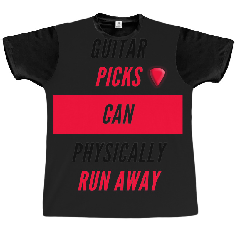 Guitar Picks Can Physically Run Away White Graphic T-shirt by PhillipVickers | Artistshot