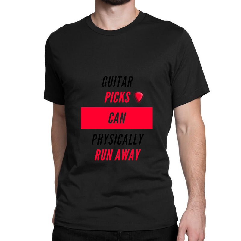 Guitar Picks Can Physically Run Away White Classic T-shirt by PhillipVickers | Artistshot