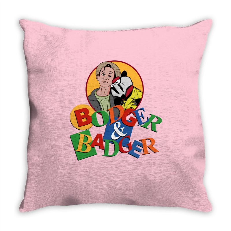 Bodger And Badger Retro Kids Tv Throw Pillow | Artistshot