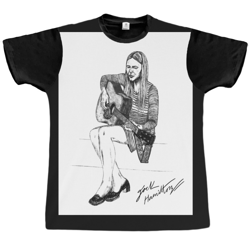 Joni M Original Ink Drawing Print Graphic T-shirt by LeslieDawnMoore | Artistshot