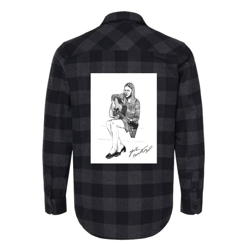 Joni M Original Ink Drawing Print Flannel Shirt by LeslieDawnMoore | Artistshot