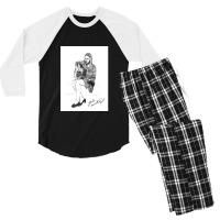 Joni M Original Ink Drawing Print Men's 3/4 Sleeve Pajama Set | Artistshot