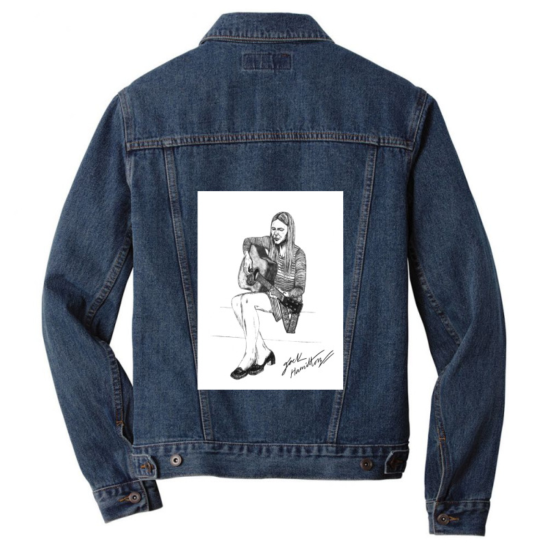 Joni M Original Ink Drawing Print Men Denim Jacket by LeslieDawnMoore | Artistshot