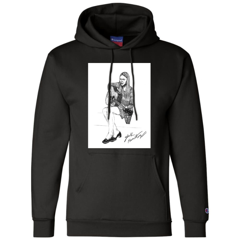 Joni M Original Ink Drawing Print Champion Hoodie by LeslieDawnMoore | Artistshot