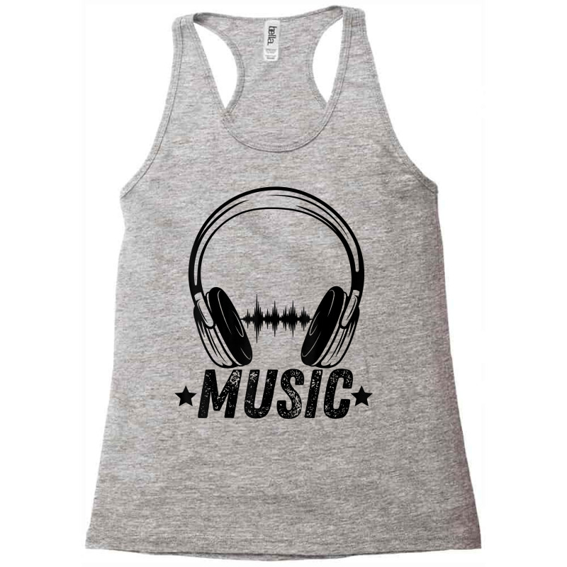 Funny Vintage Retro Headphones Electronic Music Lover Dj T Shirt Racerback Tank by hoasantiaz | Artistshot