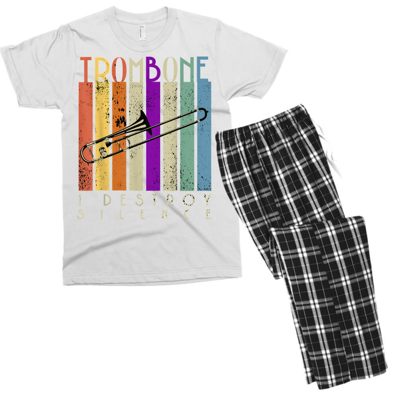 I Destroy Silence Funny Trombone Player Music Lover Saying T Shirt Men's T-shirt Pajama Set by kaykemyjoa | Artistshot