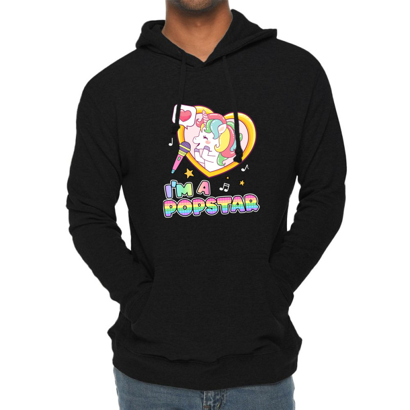 I'm A Popstar Happy Singing Unicorn Popstar Lightweight Hoodie by RickEWatson | Artistshot