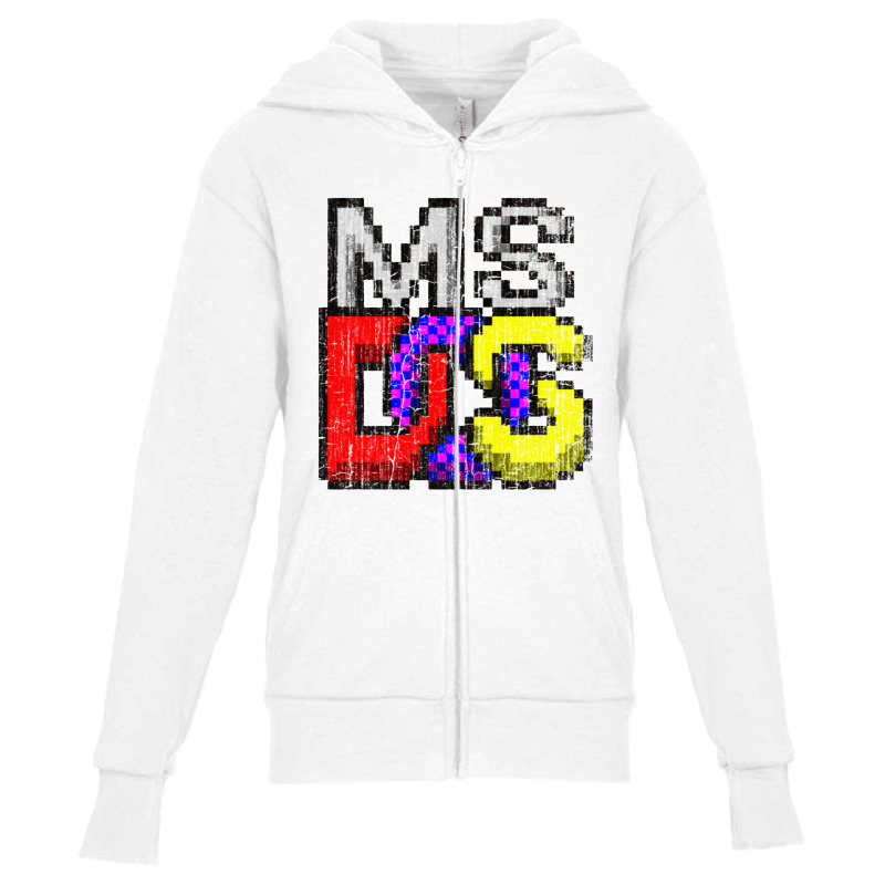 Ms, Dos Operating System Youth Zipper Hoodie by Blackbubbles | Artistshot