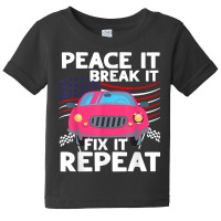 Go Kart Dad Race It Break It Fix Repeat Car Racing Usa Flag T Shirt Baby Tee | Artistshot