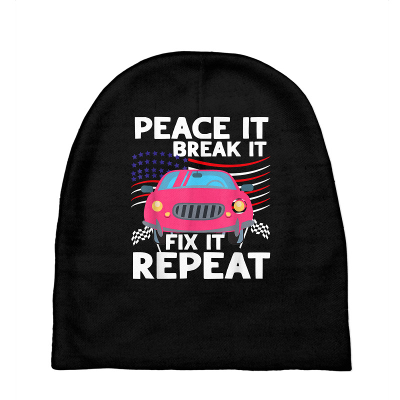 Go Kart Dad Race It Break It Fix Repeat Car Racing Usa Flag T Shirt Baby Beanies by brict6eguo | Artistshot