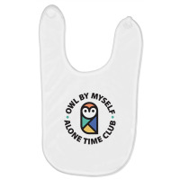 Owl By Myself Alone Time Club Baby Bibs | Artistshot