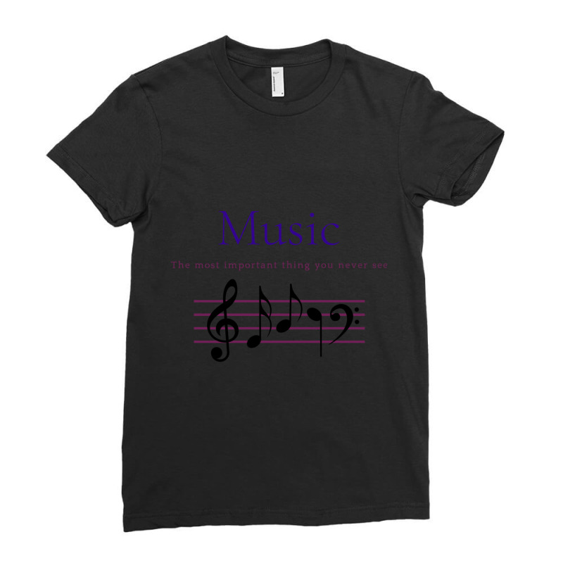 Music Is Important, Music Note Classic Ladies Fitted T-Shirt by CrystalLSchwartz | Artistshot