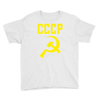 Cccp Hammer & Sickle  Soviet Union Communist Communism Russia Red Star Youth Tee Designed By Mdk Art