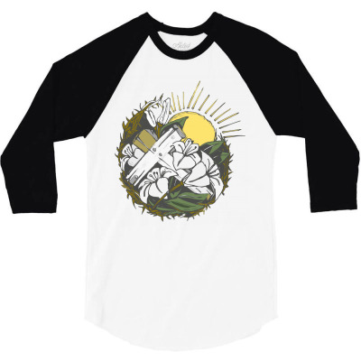 Crucifix 3/4 Sleeve Shirt Designed By Mysticalbrain