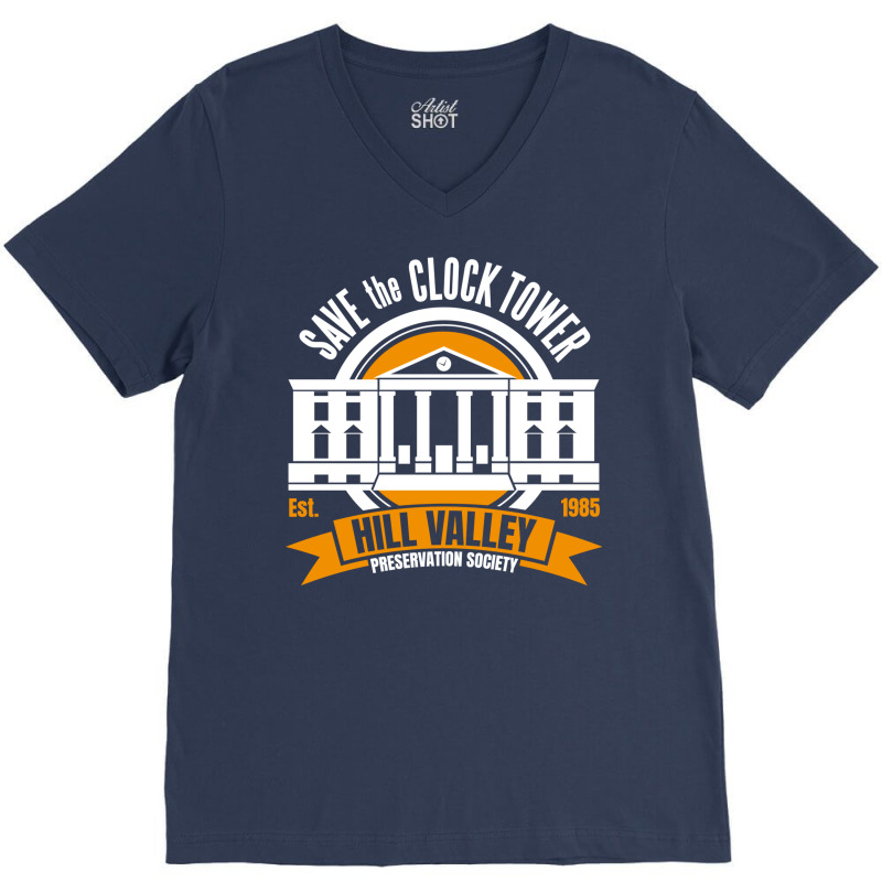 Back To The Future Save The Hill Valley Clock Tower V-neck Tee | Artistshot