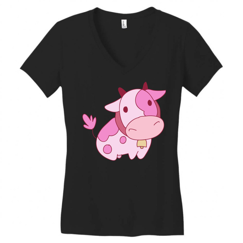 Strawberry Milk Cow Women's V-Neck T-Shirt by hasan2 | Artistshot