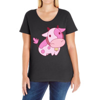 Strawberry Milk Cow Ladies Curvy T-shirt | Artistshot