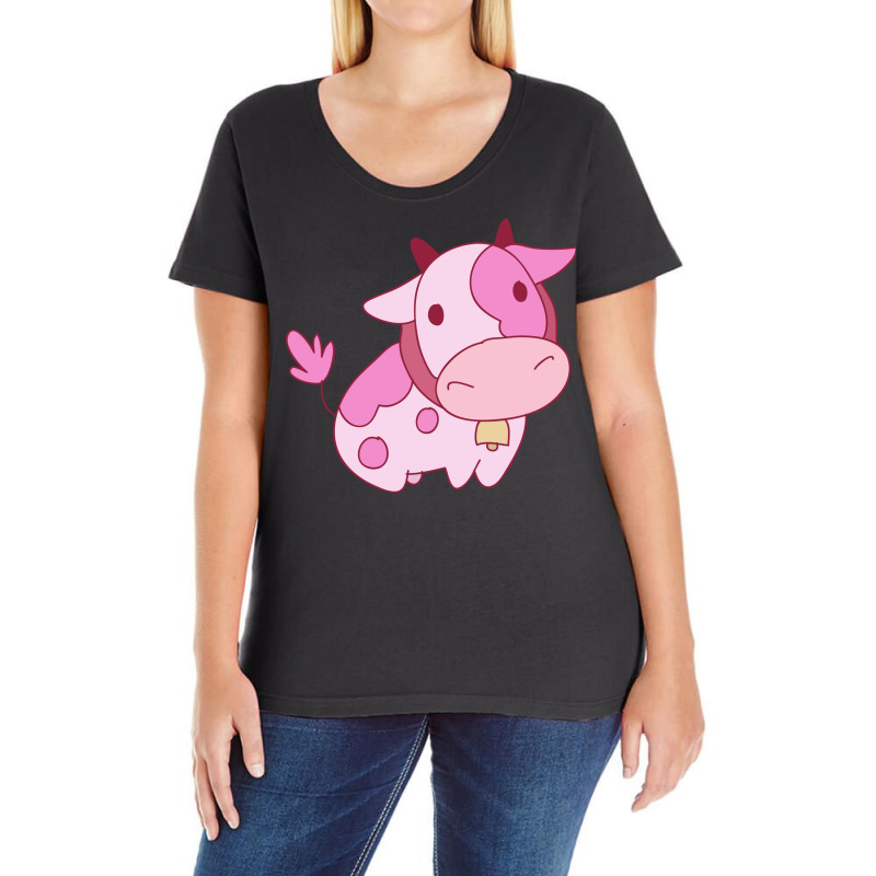 Strawberry Milk Cow Ladies Curvy T-Shirt by hasan2 | Artistshot