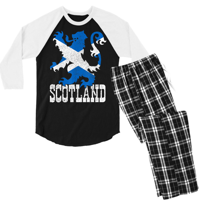 Scotland Vintage Lion Scottish Flag Pride Uk Men's 3/4 Sleeve Pajama Set | Artistshot