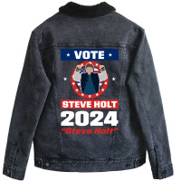 Vote Steve Holt 2024 Unisex Sherpa-lined Denim Jacket | Artistshot