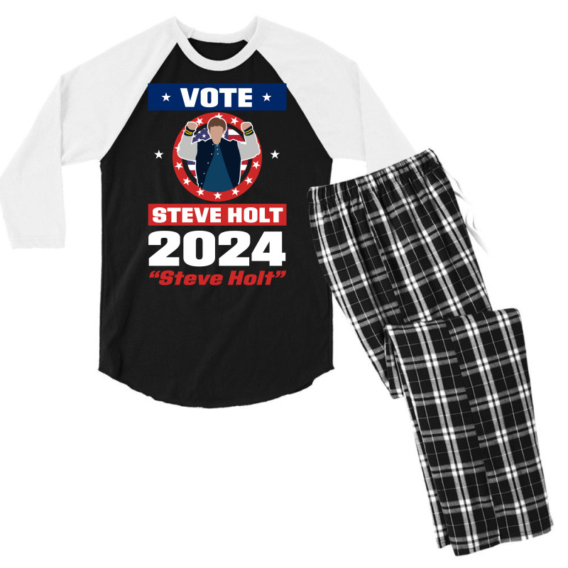 Vote Steve Holt 2024 Men's 3/4 Sleeve Pajama Set | Artistshot