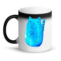 Striped Tail Blue Watercolor Cat Magic Mug | Artistshot