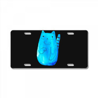 Striped Tail Blue Watercolor Cat License Plate | Artistshot