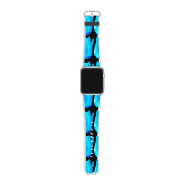 Striped Tail Blue Watercolor Cat Apple Watch Band | Artistshot