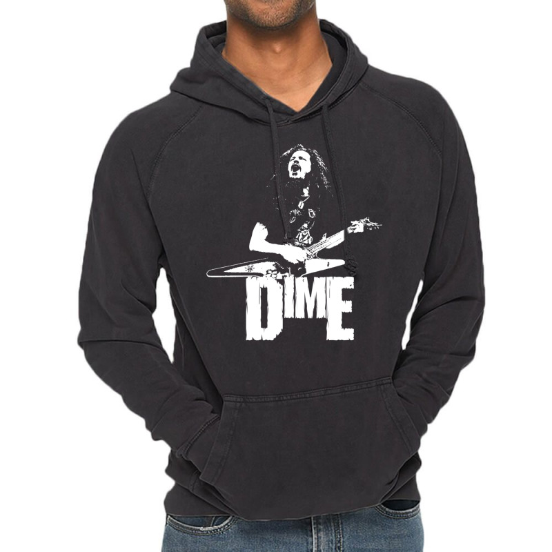 Dime   White Stencil Vintage Hoodie | Artistshot