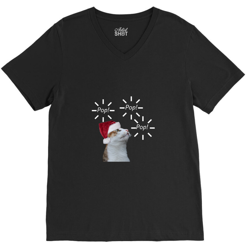 Pop Pop Pop Cat V-neck Tee | Artistshot