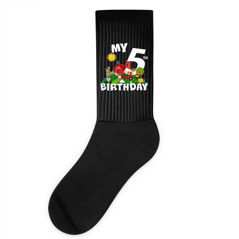 5 Year Old Farm My 5th Birthday Socks | Artistshot