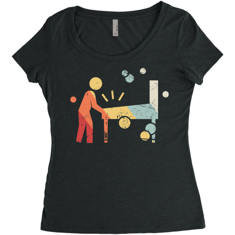 Retro 70s Pinball Arcade Player Women's Triblend Scoop T-shirt by elgaramchyuls | Artistshot