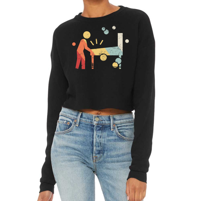 Retro 70s Pinball Arcade Player Cropped Sweater by elgaramchyuls | Artistshot