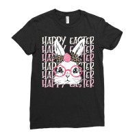 Happy Easter Bunny Face Easter Egg Headband Girls Womens T Shirt Ladies Fitted T-shirt | Artistshot