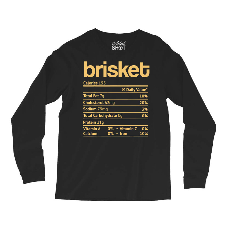 Brisket Nutrition Facts Funny Thanksgiving Jewish Hanukkah Long Sleeve Shirts | Artistshot