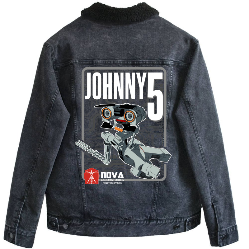 Nova Laboratories Johnny Five Unisex Sherpa-Lined Denim Jacket by semiyayunbox | Artistshot