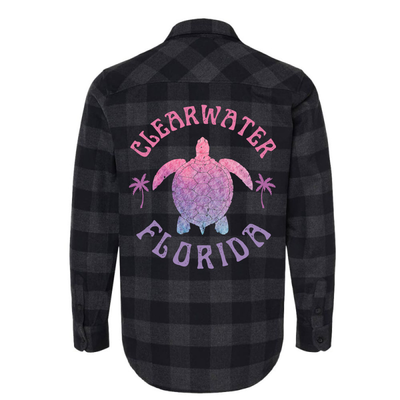 Clearwater Beach Florida Sea Turtle Summer Vacation Cute Pullover Hood Flannel Shirt by benoirme | Artistshot