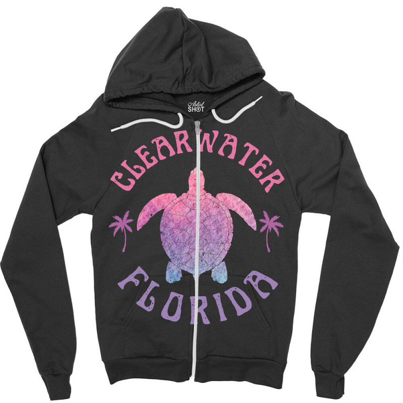 Clearwater Beach Florida Sea Turtle Summer Vacation Cute Pullover Hood Zipper Hoodie by benoirme | Artistshot