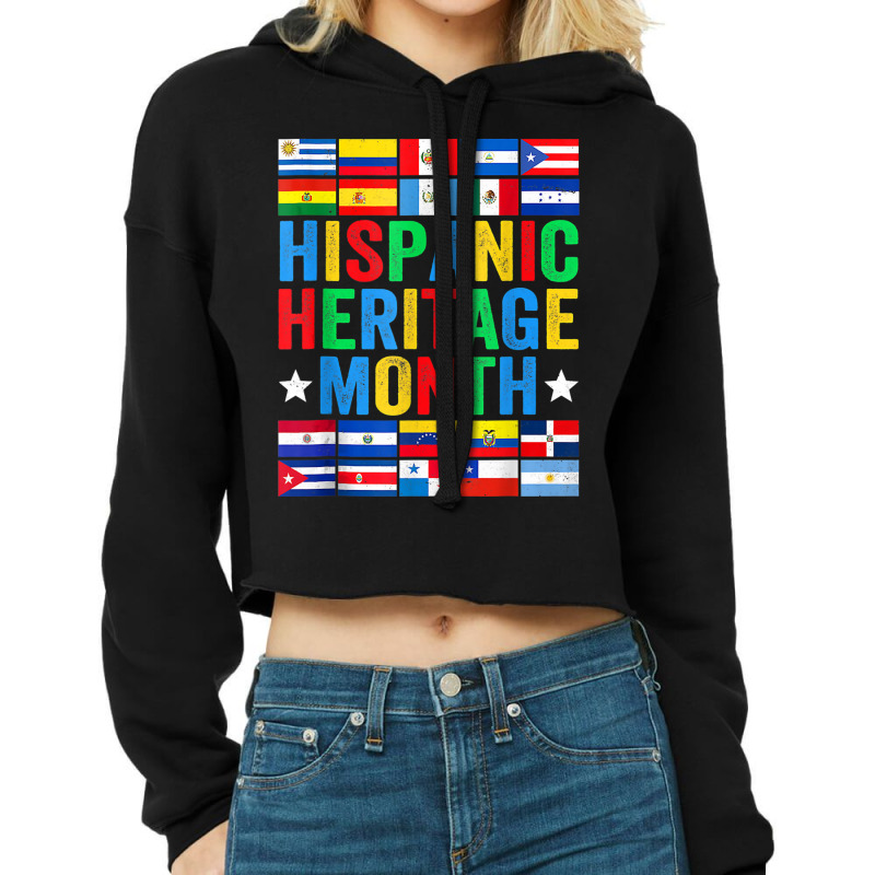 Latin Countries Flag Hispanic Heritage Month Latino Pride T Shirt Cropped Hoodie by aiiluurosy | Artistshot