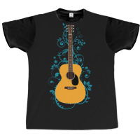 Natural Concert Acoustic Guitar Flowering Vines 1 Graphic T-shirt | Artistshot