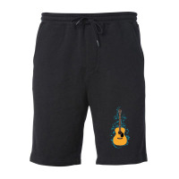 Natural Concert Acoustic Guitar Flowering Vines 1 Fleece Short | Artistshot