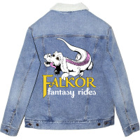 Falkor The Luck Dragon Fantasy Rides Unisex Sherpa-lined Denim Jacket | Artistshot