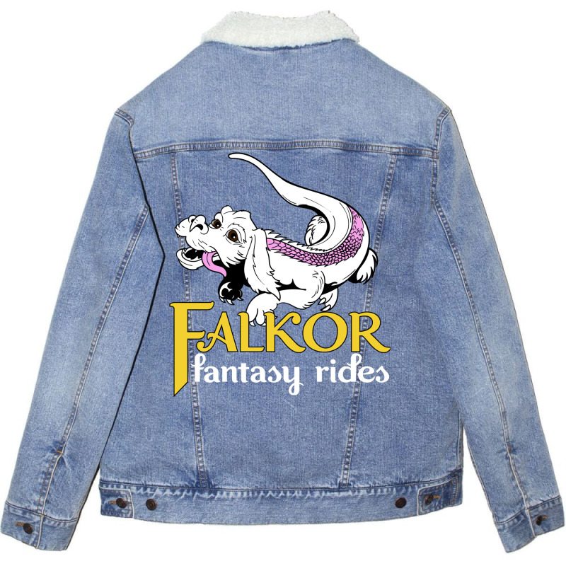 Falkor The Luck Dragon Fantasy Rides Unisex Sherpa-lined Denim Jacket | Artistshot