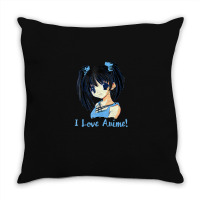 I Love Anime! Anime Girl Throw Pillow | Artistshot