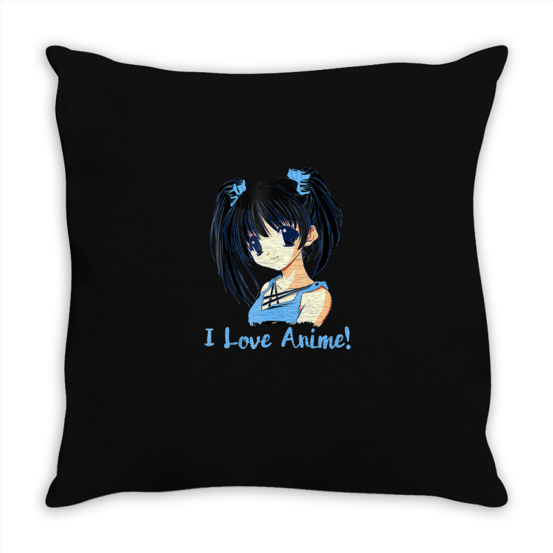 I Love Anime! Anime Girl Throw Pillow by FranklinTepper1 | Artistshot