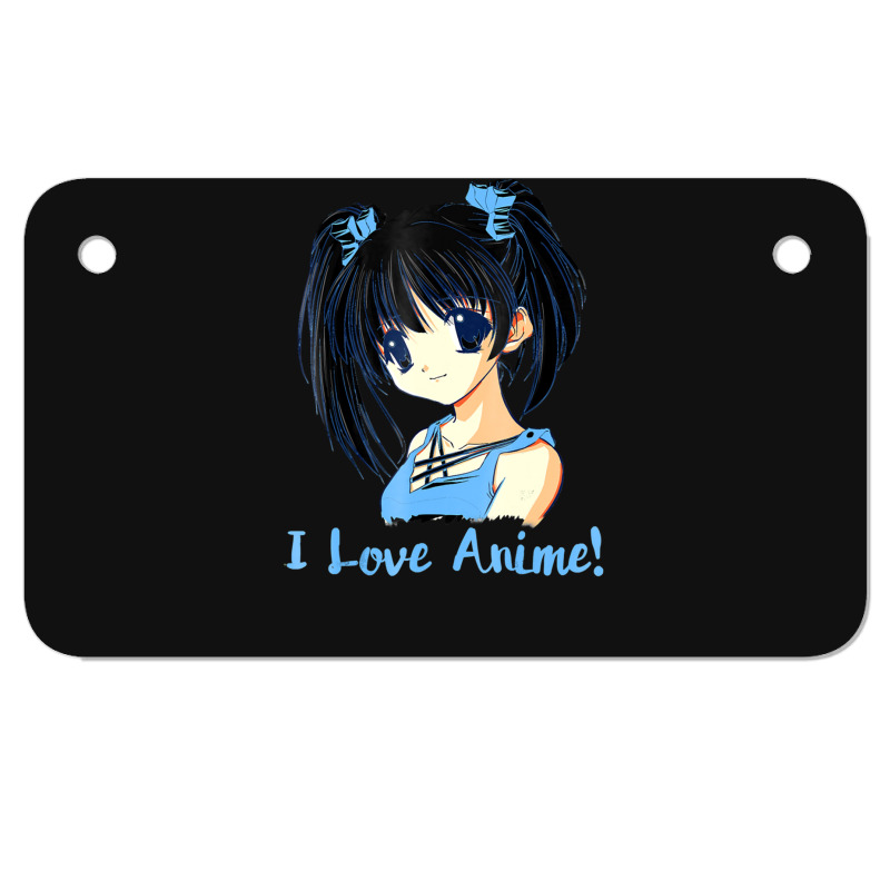 I Love Anime! Anime Girl Motorcycle License Plate by FranklinTepper1 | Artistshot