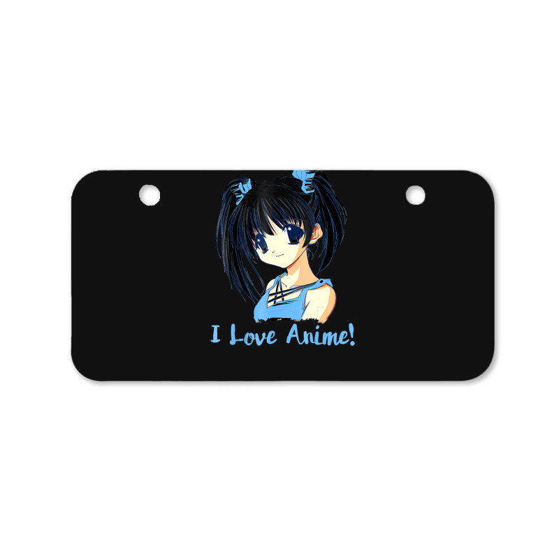 I Love Anime! Anime Girl Bicycle License Plate by FranklinTepper1 | Artistshot