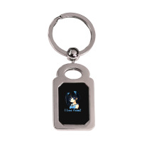 I Love Anime! Anime Girl Silver Rectangle Keychain | Artistshot